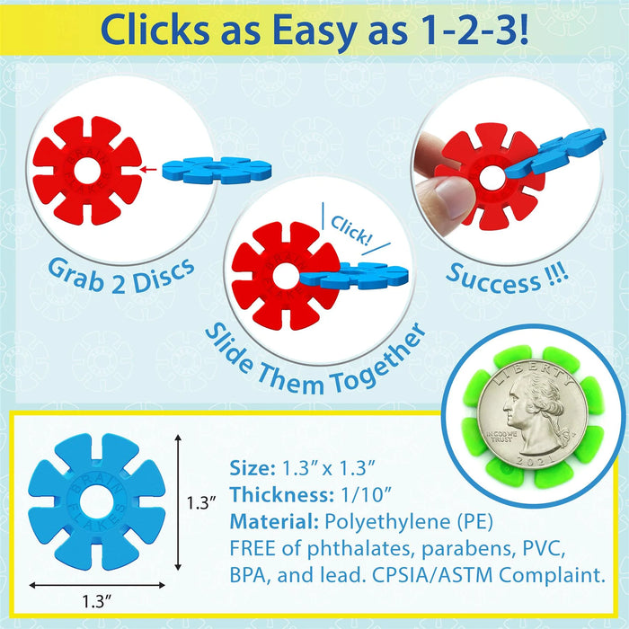 Brain Flakes 1000 Piece Sort ‘n’ Snap Set - Wheel Pieces and Special Parts Included - A Great Stem Toy for Both Boys and Girls- Classroom Set (4 Units)