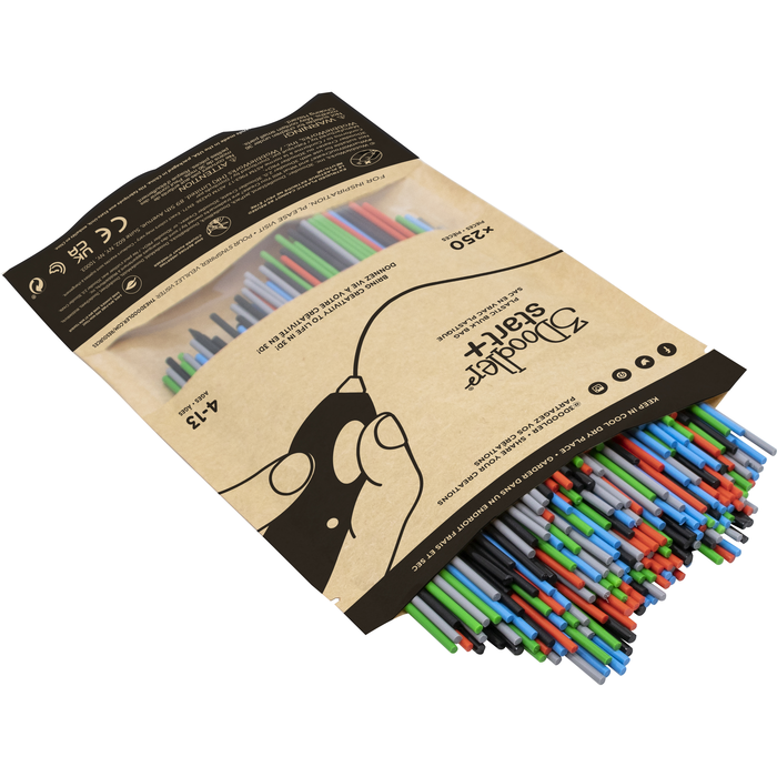 3Doodler Start Eco-Plastic for START PEN ONLY - 6 Inch Filament (250 Pieces) - Multi Color