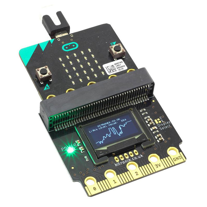 NEW! Kitronik :VIEW Graphics128 OLED display 128x64 for BBC micro:bit (WITHOUT micro:bit)