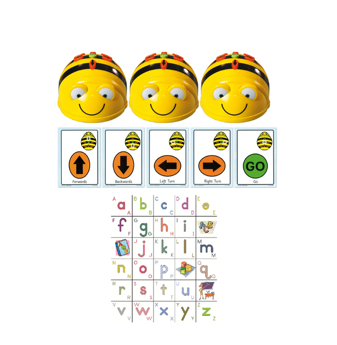 Bee-Bot (3 Robot Pack)- Robot Bundle with Mat & Command Cards