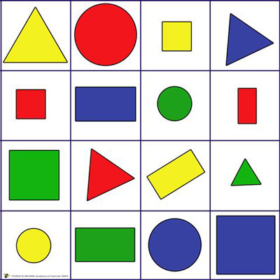 Shapes, Colors, and Size Mat (Blue-Bot)