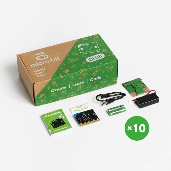 BBC micro:bit Club Pack V2 -  10 Student Classroom Pack (Includes 10 Protective Mountable Cases)