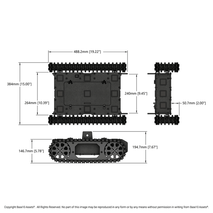 Overlander-T All-Terrain Robot Platform (25lb Payload, 2.3mph)