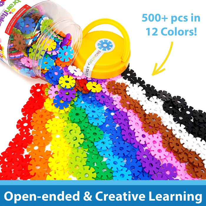 Brain Flakes® 500pcs Interlocking Plastic Disc Set - Classroom Set (10 Units)