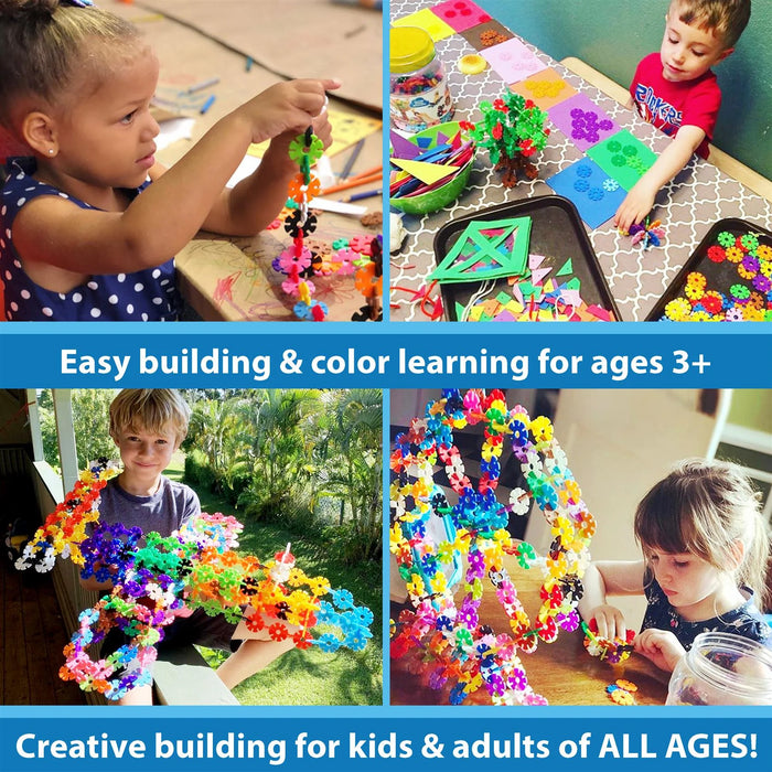 Brain Flakes 1000 Piece Sort ‘n’ Snap Set - Wheel Pieces and Special Parts Included - A Great Stem Toy for Both Boys and Girls- Classroom Set (4 Units)