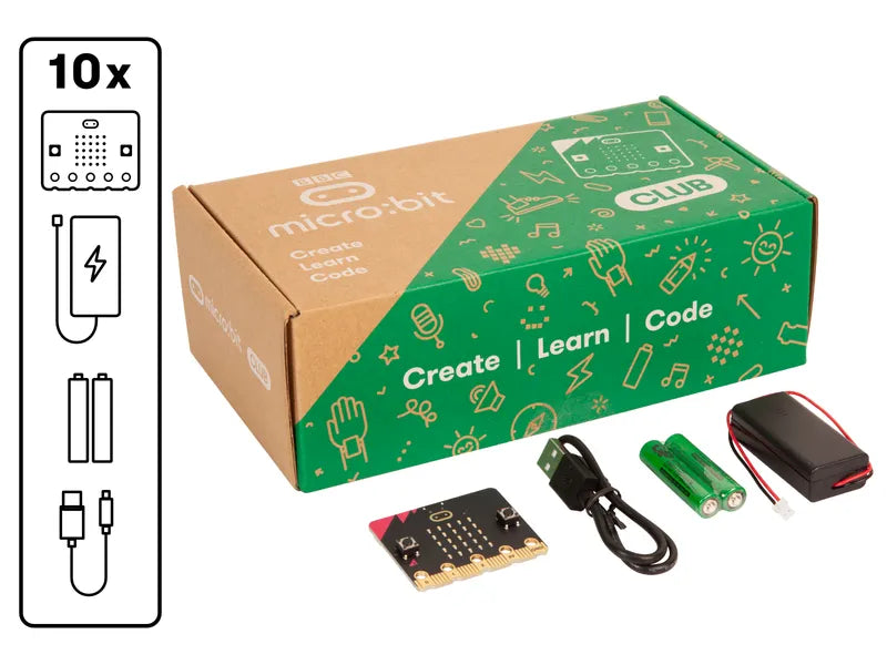 BBC micro:bit Club - Pack of 10 BBC micro:bit V2s with accessories