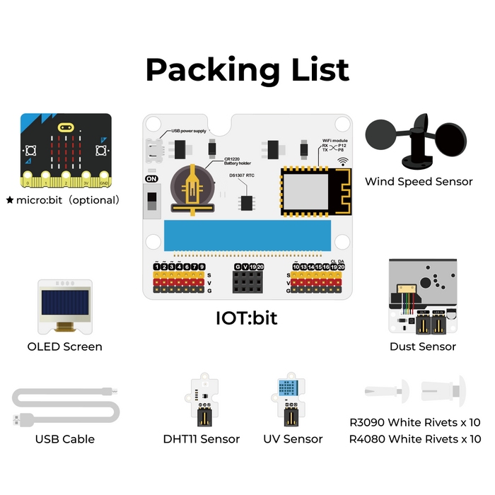 NEW! Smart Climate Kit, (designed based on micro:bit V2 and IOT:bit expansion board) - ElecFreaks