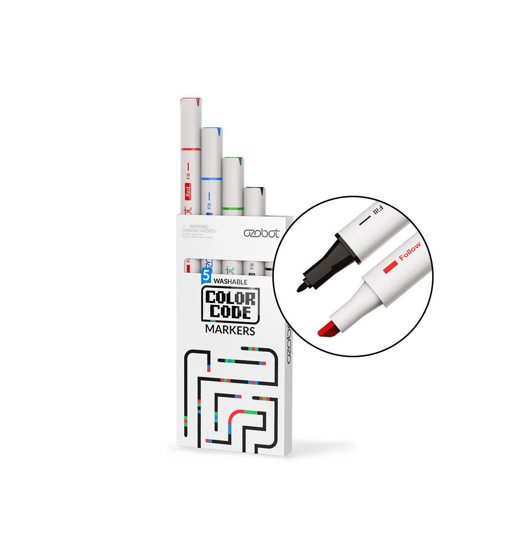 Marker Coding Paper Dual-Tip Washable Color Code Markers — Robotix Education Inc.