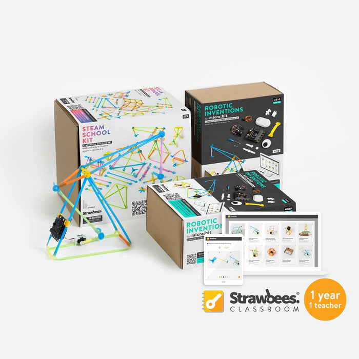 Strawbees STEAM CLASSROOM ROBOTICS – MICRO:BIT (NOT INCLUDED) -Includes 1 Year Curriculum