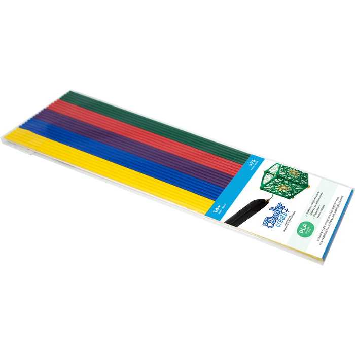 3Doodler PLA Plastic Mixed Plastic Pack for CREATE + PENS - 10 Inch Filament (75 Pieces) - Multi Color