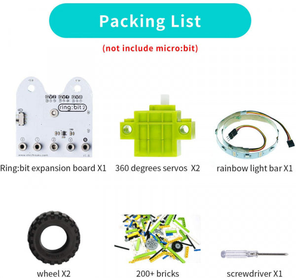 Ring:bit Bricks Pack (6 IN 1) : Lego compatible building and coding kit for micro:bit -without micro:bit - ElecFreaks