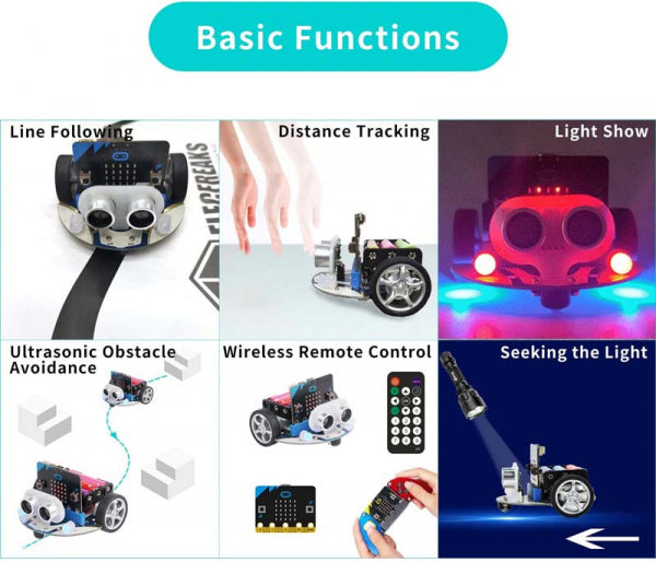 ELECFREAKS Robot Car丨Makecode & Programmable Robot Car Kit丨Smart Cutebot Car