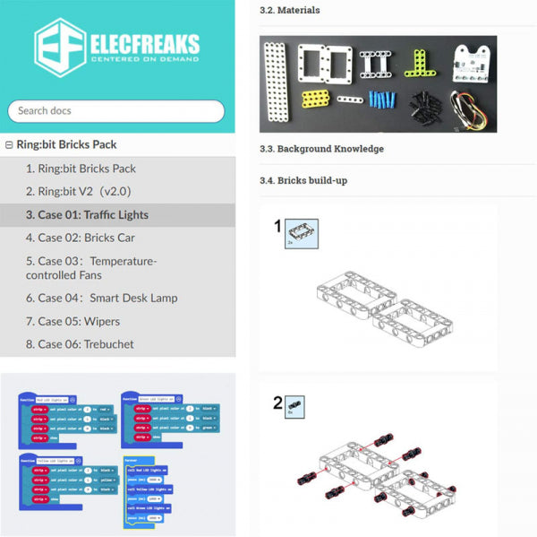Ring:bit Bricks Pack (6 IN 1) : Lego compatible building and coding kit for micro:bit -without micro:bit - ElecFreaks