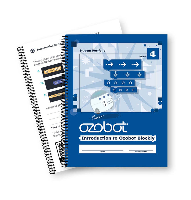 Introduction To Ozobot Blockly Curriculum: 36 x Student Workbooks + 1 x Teacher Answer Key - (Choose Grades K- 5 Workbooks)