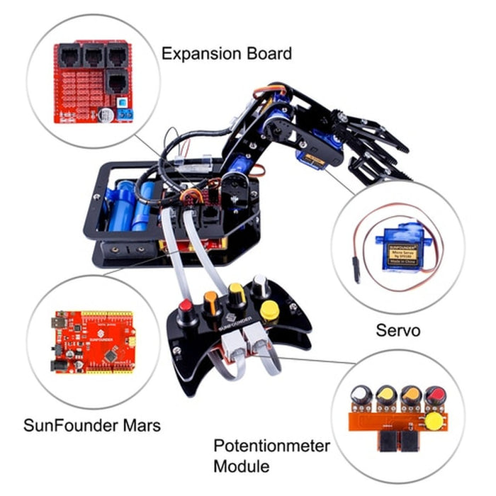 STEAM Robo-Arm Kit for Arduino Programmable 4-Axis Robot Arm